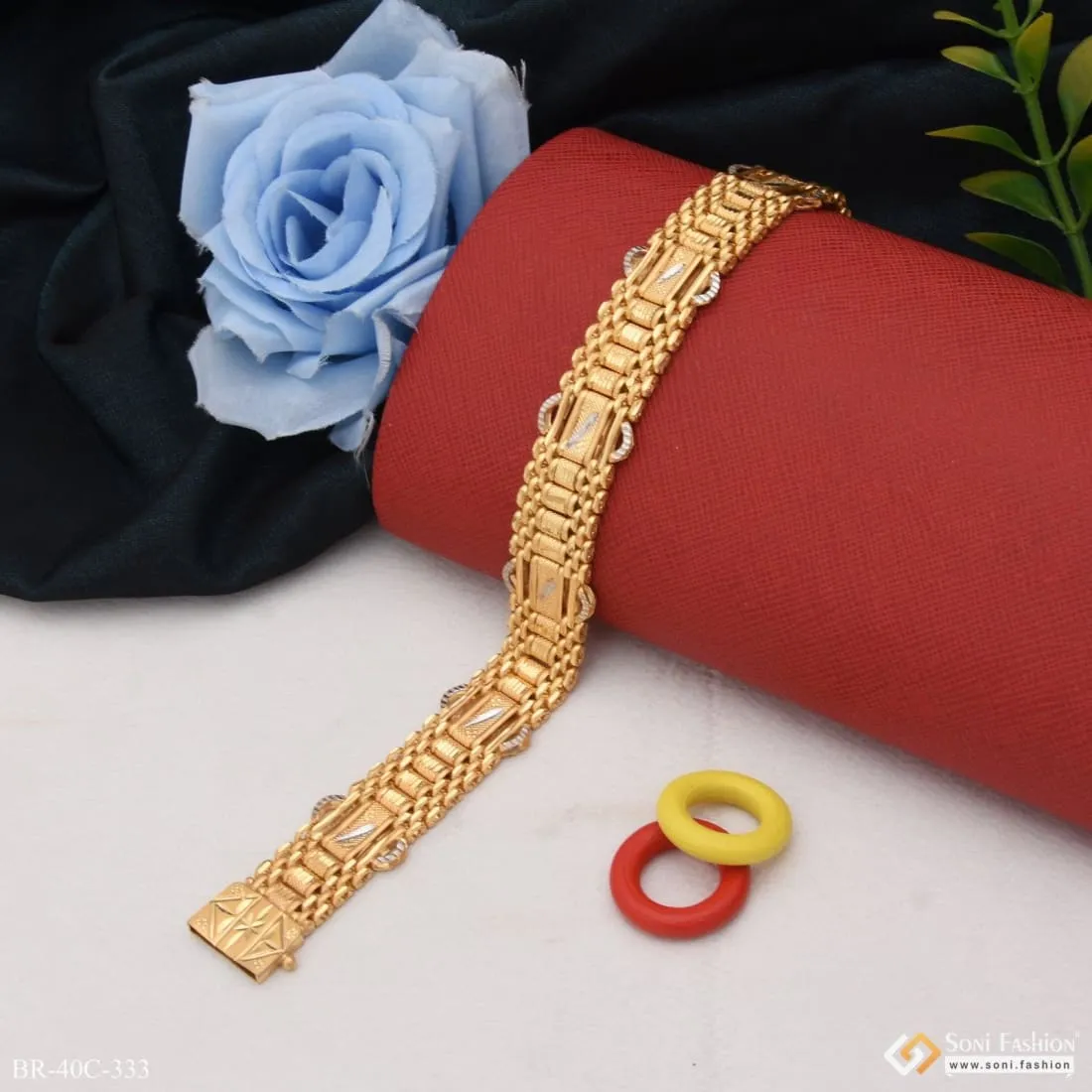 1 Gram Gold Forming Lovely Design High-Quality Bracelet for Men - Style C333