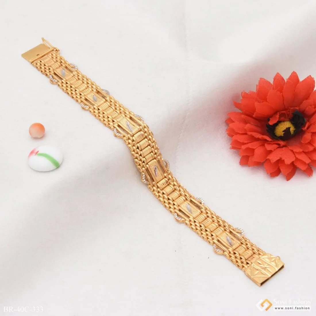 1 Gram Gold Forming Lovely Design High-Quality Bracelet for Men - Style C333