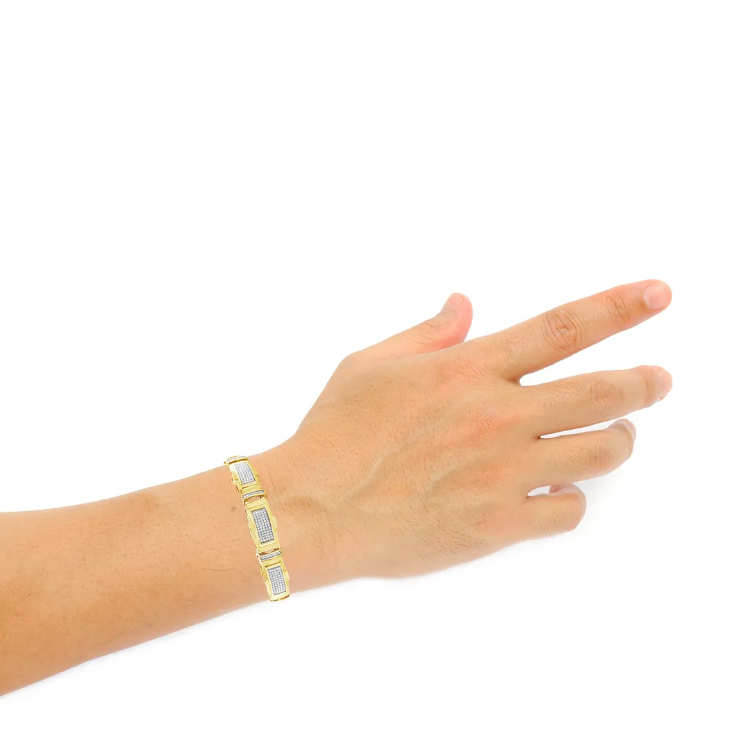 10K Solid Yellow Gold 1.52CT tw Round Cut Custom Diamond Bracelet
