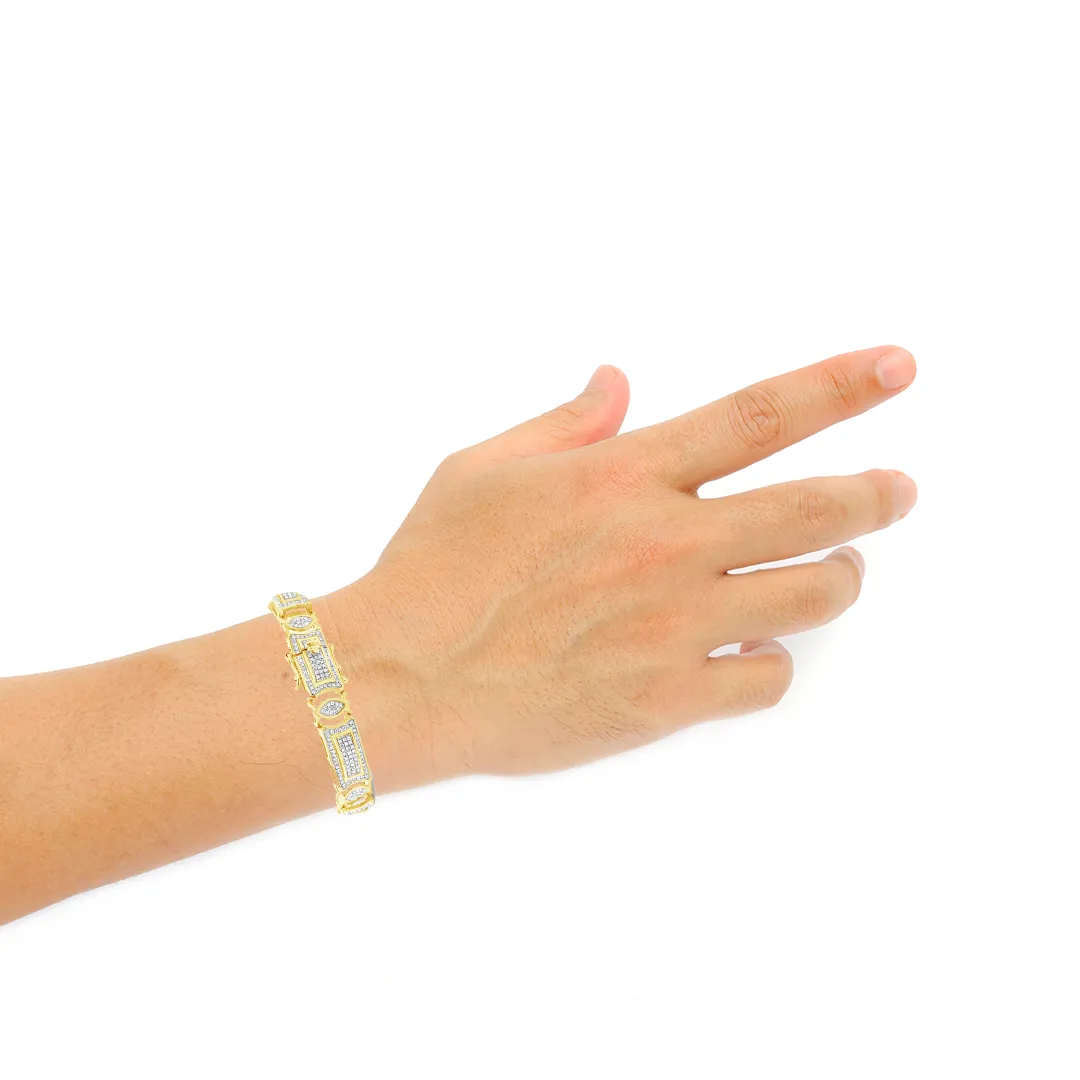 10K Solid Yellow Gold 1.60CT tw Round Cut Custom Diamond Bracelet