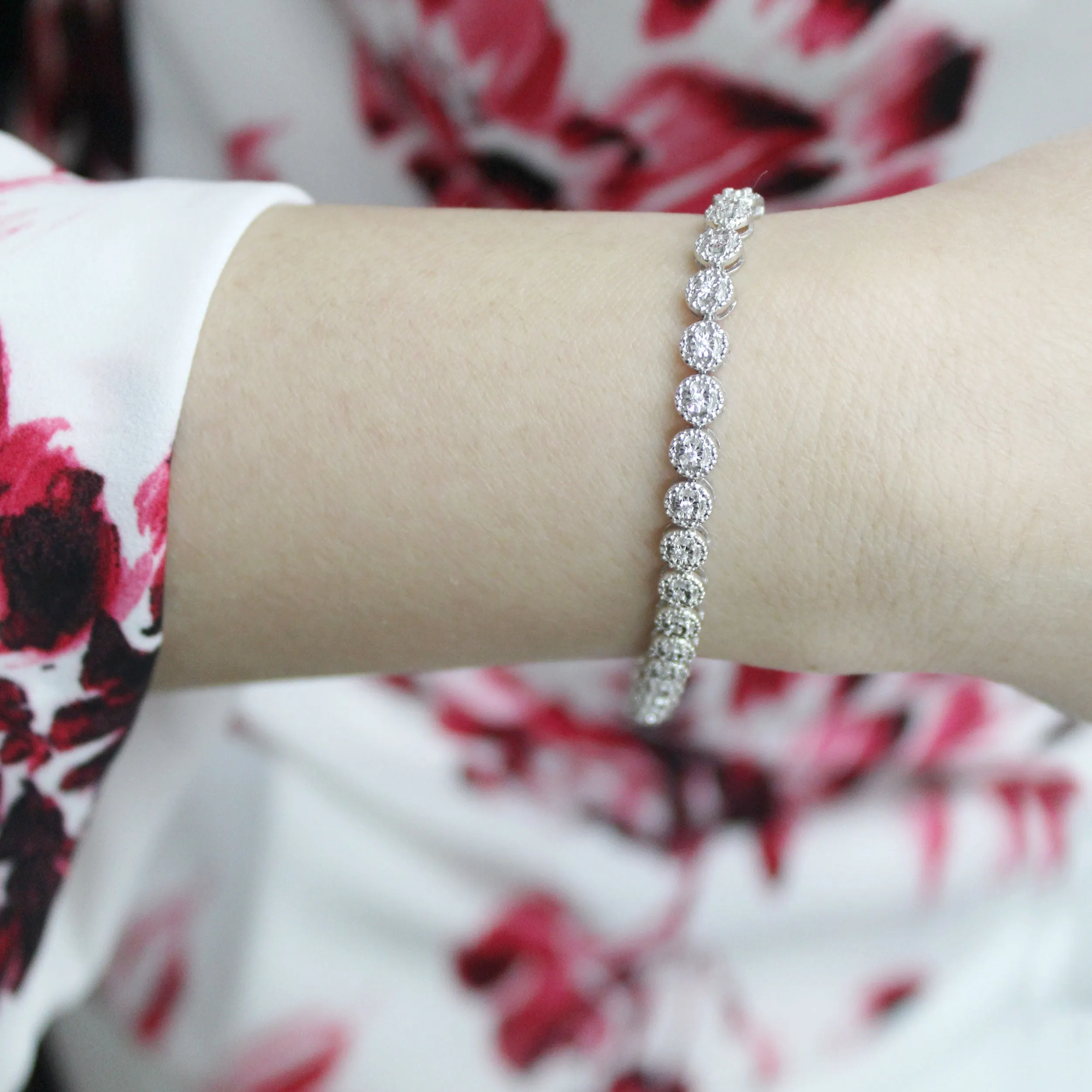 1/3 Cttw Natural Diamond Tennis Bracelet Set in 925 Sterling Silver