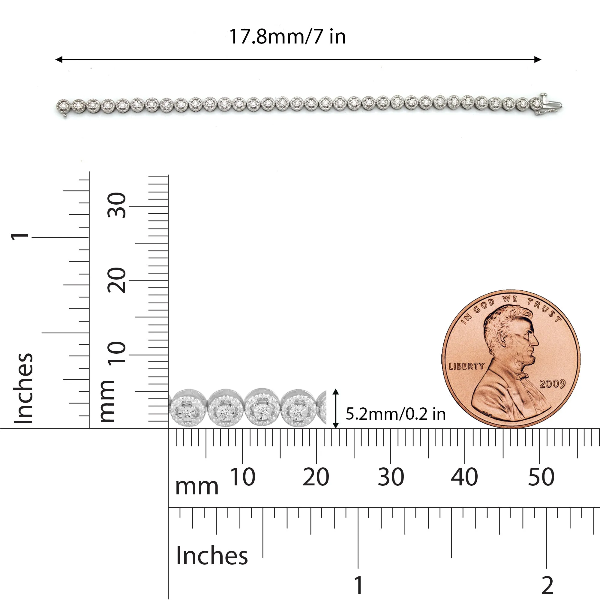 1/3 Cttw Natural Diamond Tennis Bracelet Set in 925 Sterling Silver