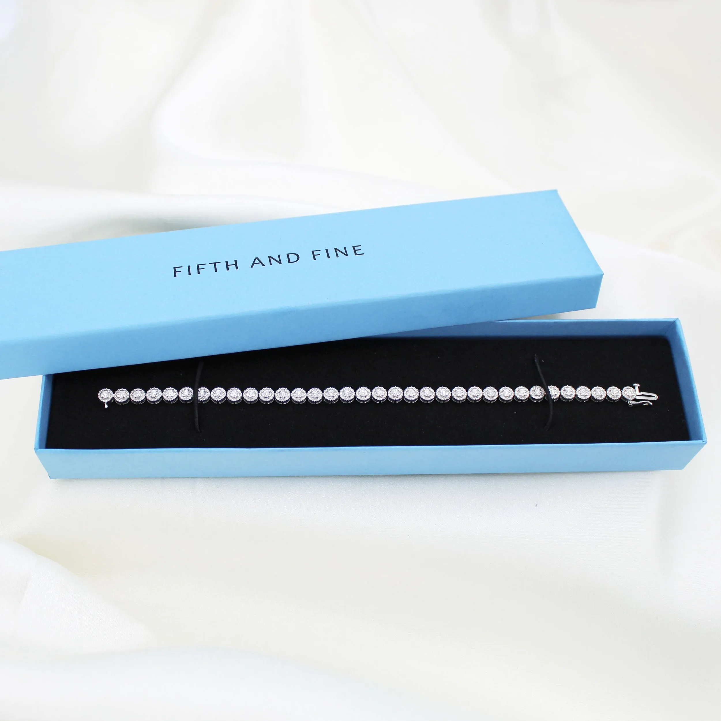 1/3 Cttw Natural Diamond Tennis Bracelet Set in 925 Sterling Silver