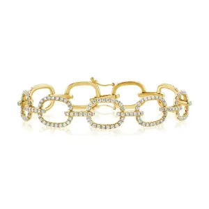 14k Gold 4.06Ct Diamond Link Bracelet with 253 Diamonds, Available in White, Rose and Yellow Gold