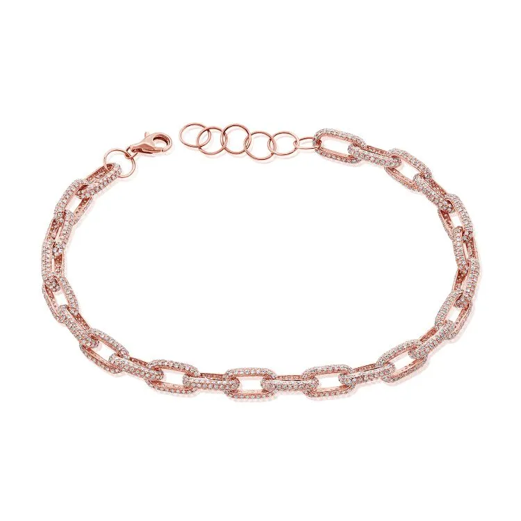 14K Gold & Diamond Link Bracelet- 3.81 ct.