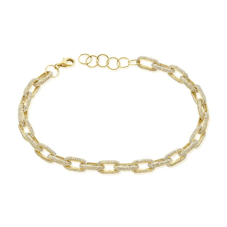 14K Gold & Diamond Link Bracelet- 3.81 ct.