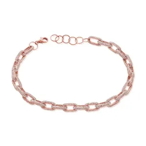 14K Gold & Diamond Link Bracelet- 3.81 ct.