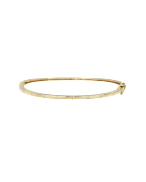 14k Gold Diamond Dot Bangle