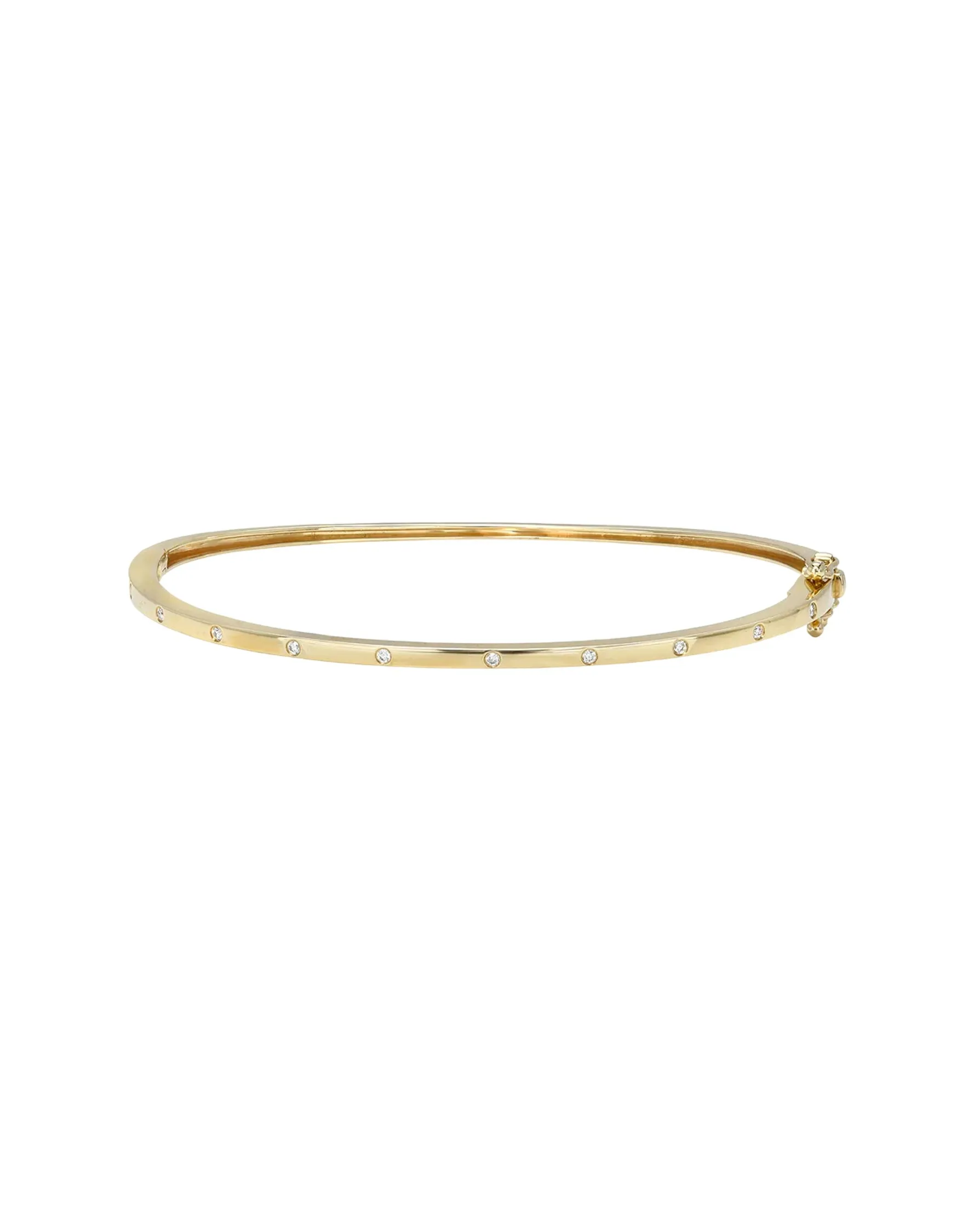 14k Gold Diamond Dot Bangle