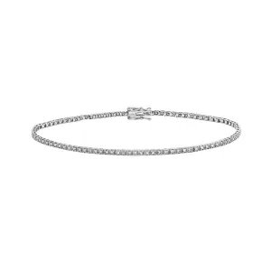 14K White Gold Diamond Line Bracelet