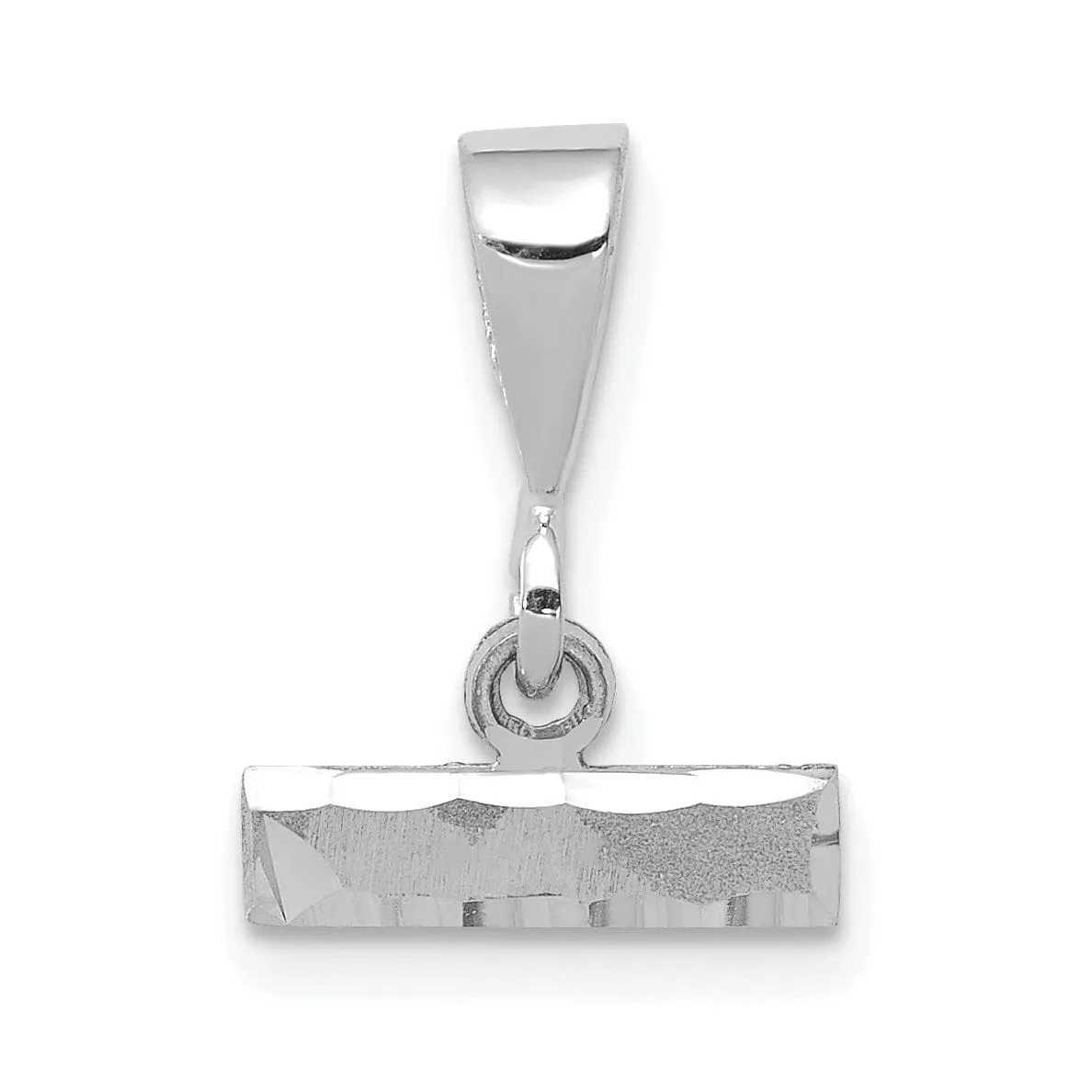 14k White Gold Small Size Diamond Cut Texture Finish Number Top Charm