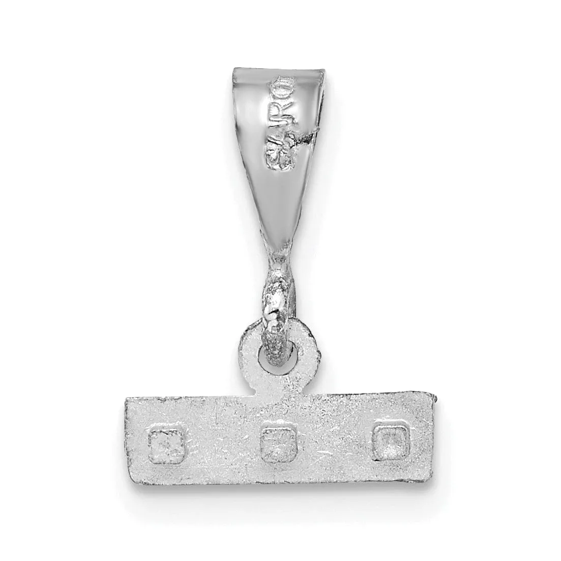 14k White Gold Small Size Diamond Cut Texture Finish Number Top Charm