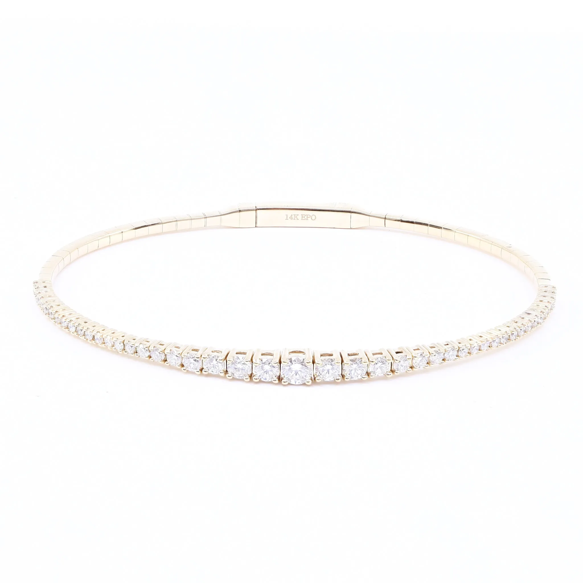 14K YELLOW GOLD GRADUATED DIAMOND FLEX BRACELET - 1.18CTW