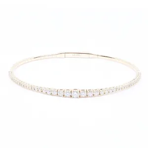 14K YELLOW GOLD GRADUATED DIAMOND FLEX BRACELET - 1.18CTW