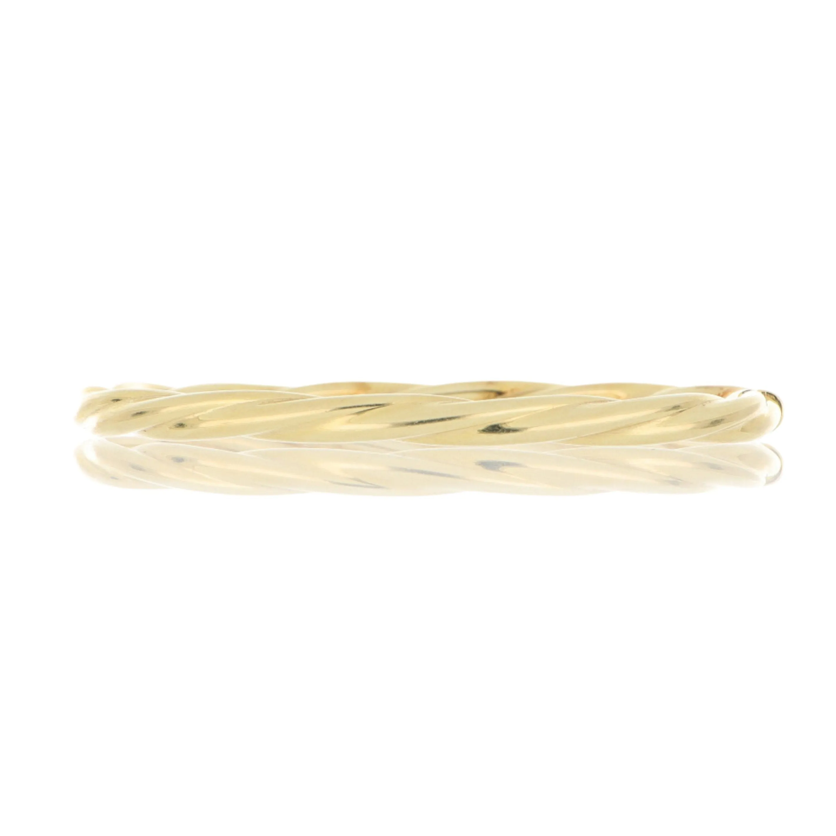 14k Yellow Gold Twisted Hinged Bangle