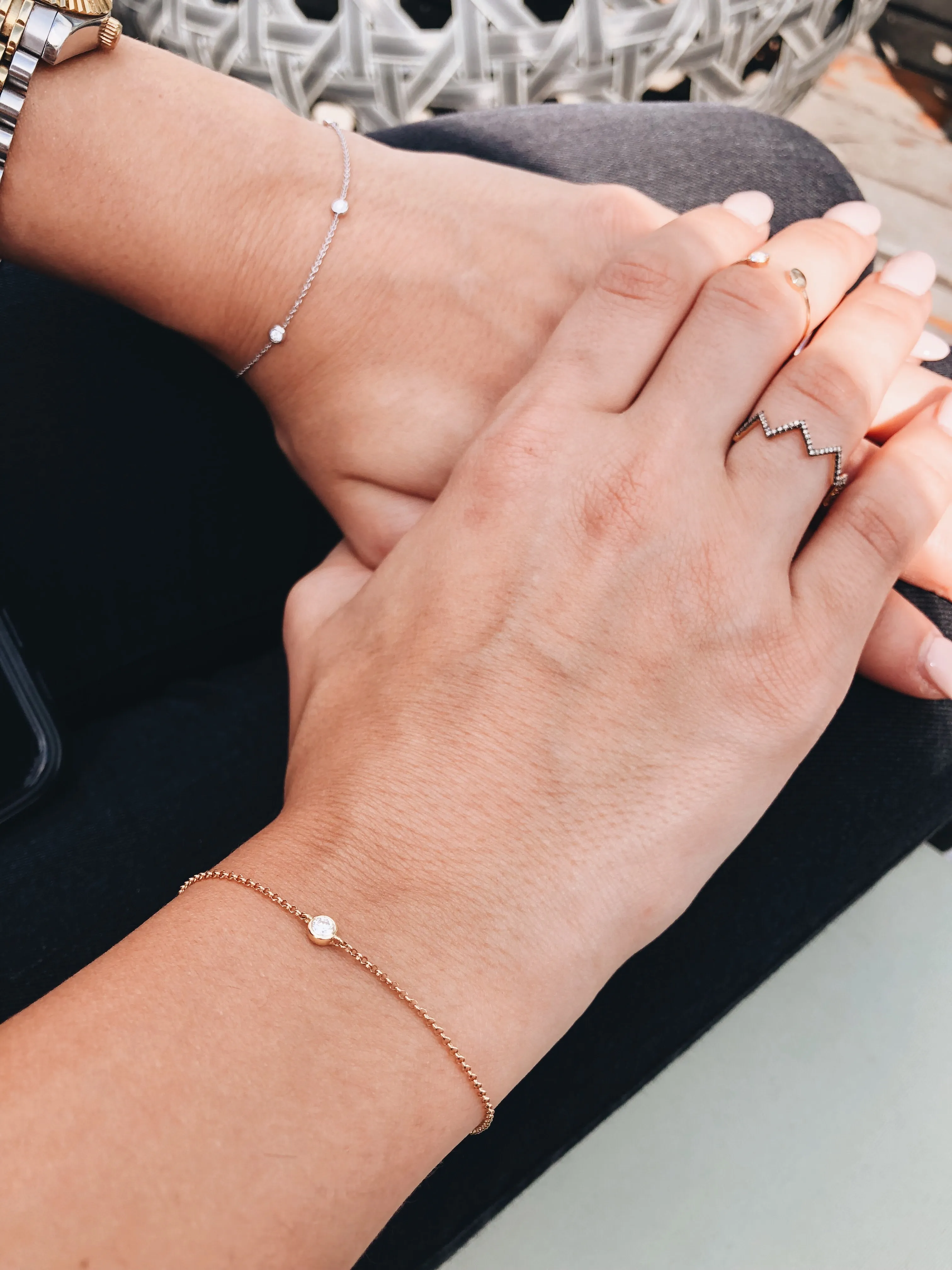 18k Gold April Birthstone Diamond Bracelet