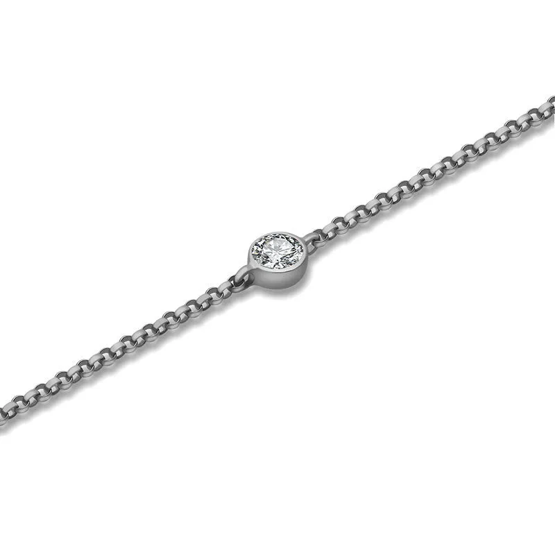 18k Gold April Birthstone Diamond Bracelet