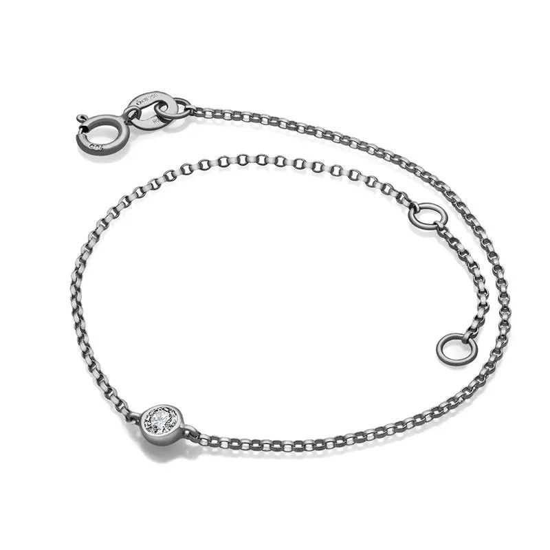 18k Gold April Birthstone Diamond Bracelet