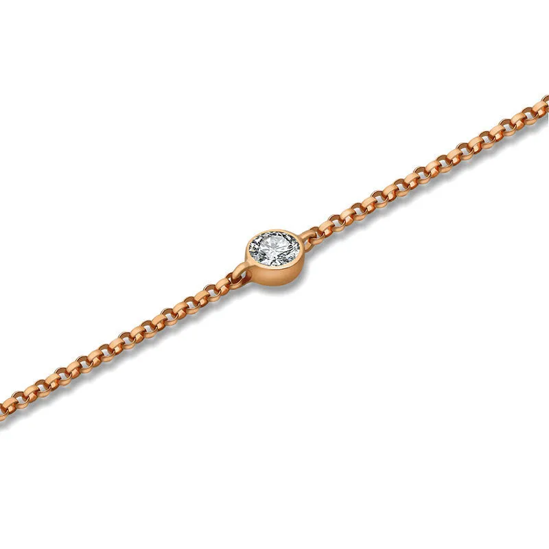 18k Gold April Birthstone Diamond Bracelet