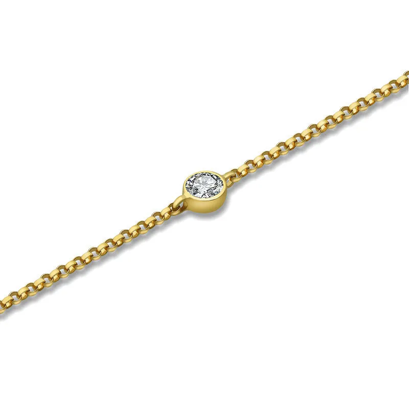 18k Gold April Birthstone Diamond Bracelet