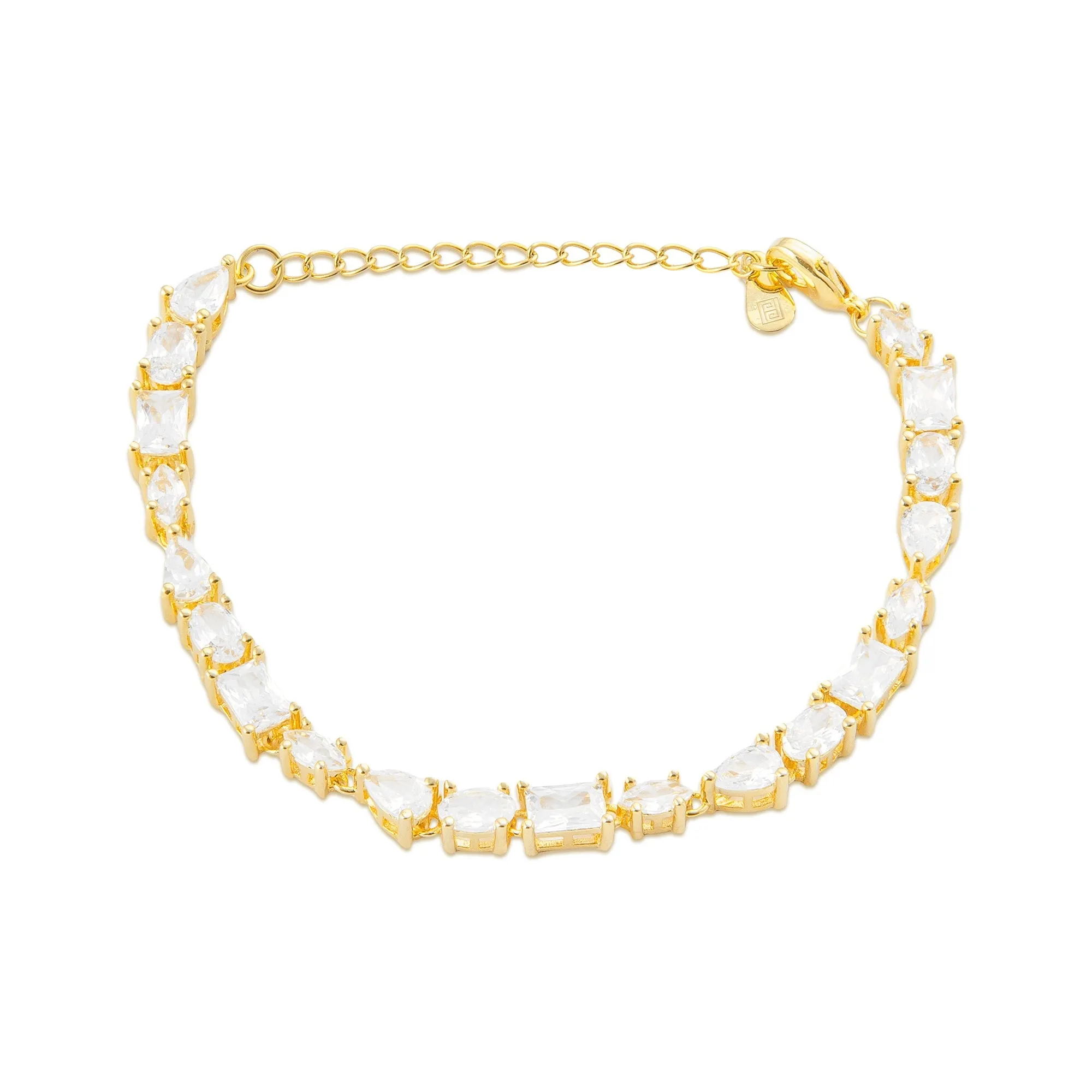 18k Gold Vermeil Multi Shape Tennis Bracelet: The Emmie