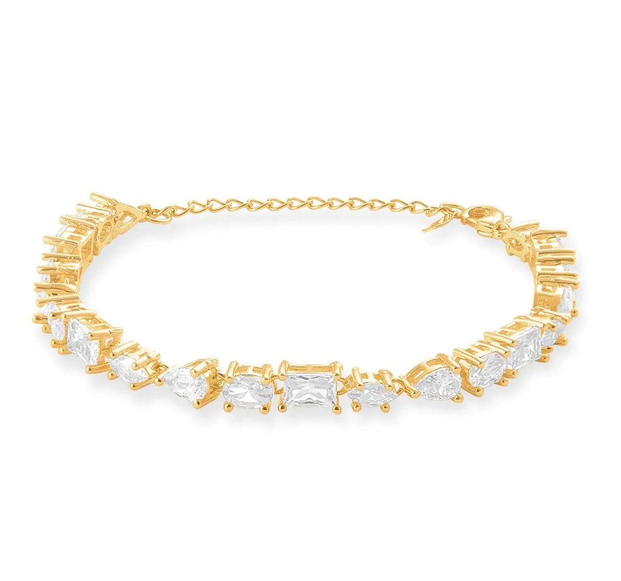 18k Gold Vermeil Multi Shape Tennis Bracelet: The Emmie