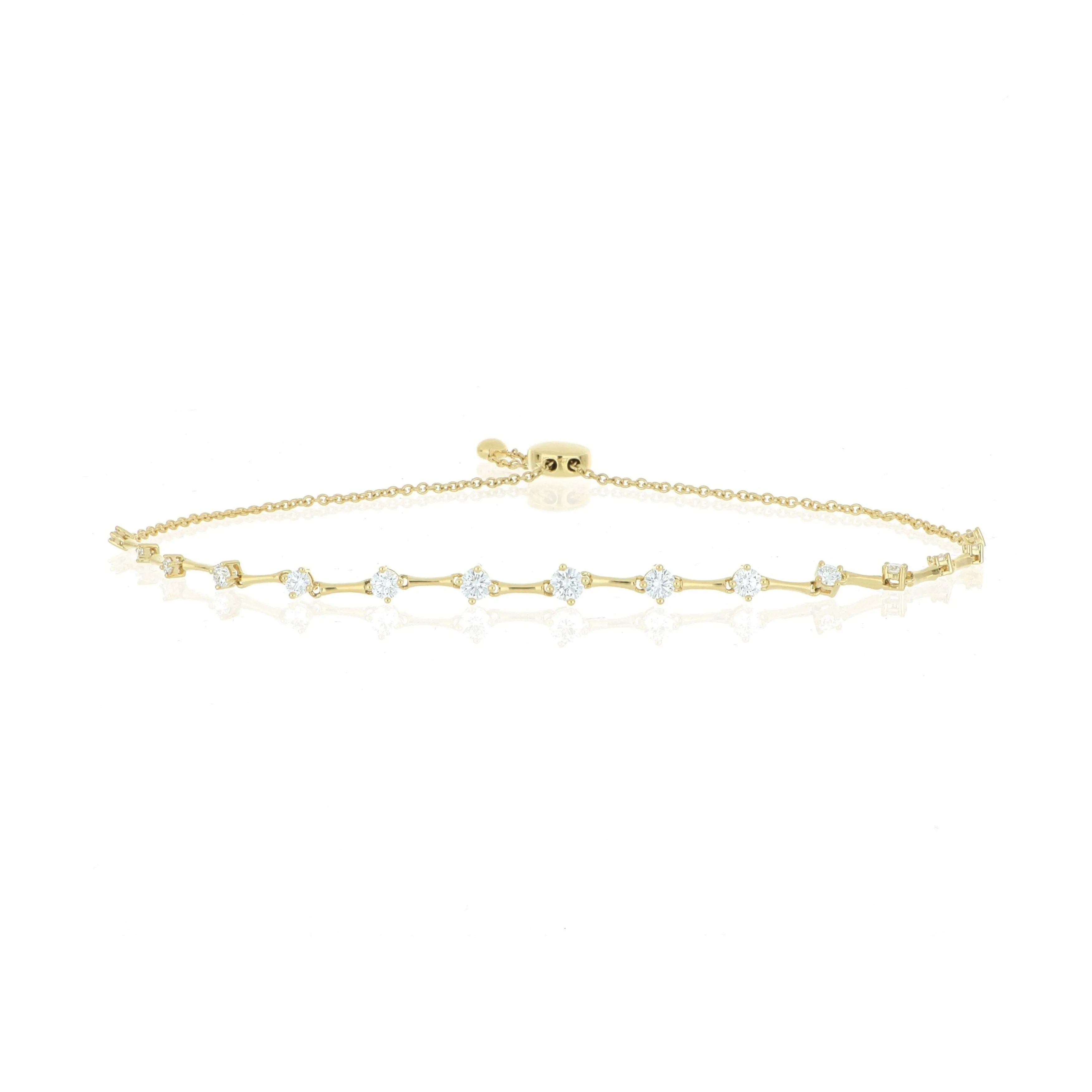 18k Yellow Gold Diamond Bolo Bracelet