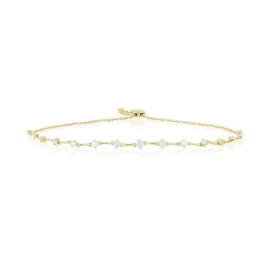 18k Yellow Gold Diamond Bolo Bracelet