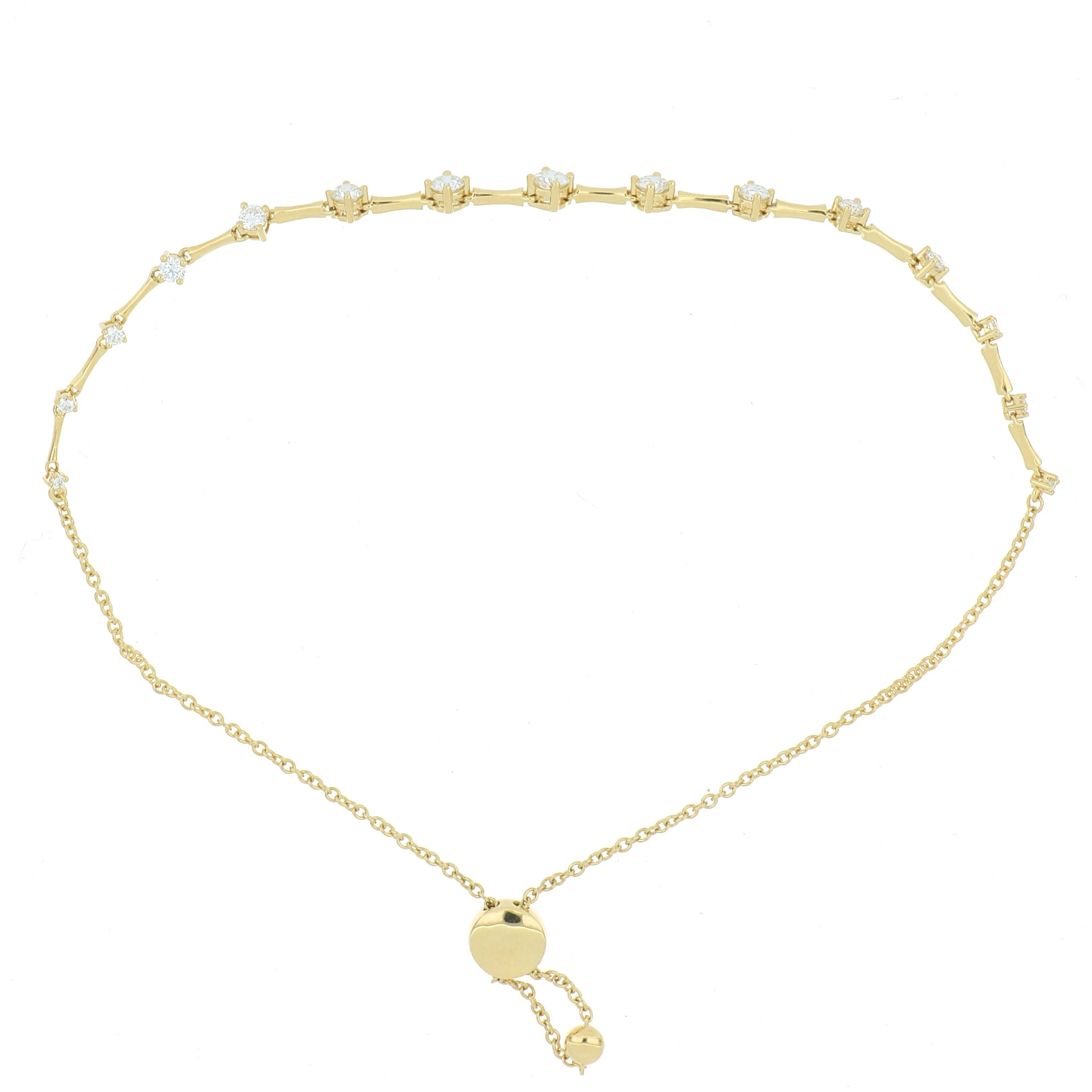 18k Yellow Gold Diamond Bolo Bracelet