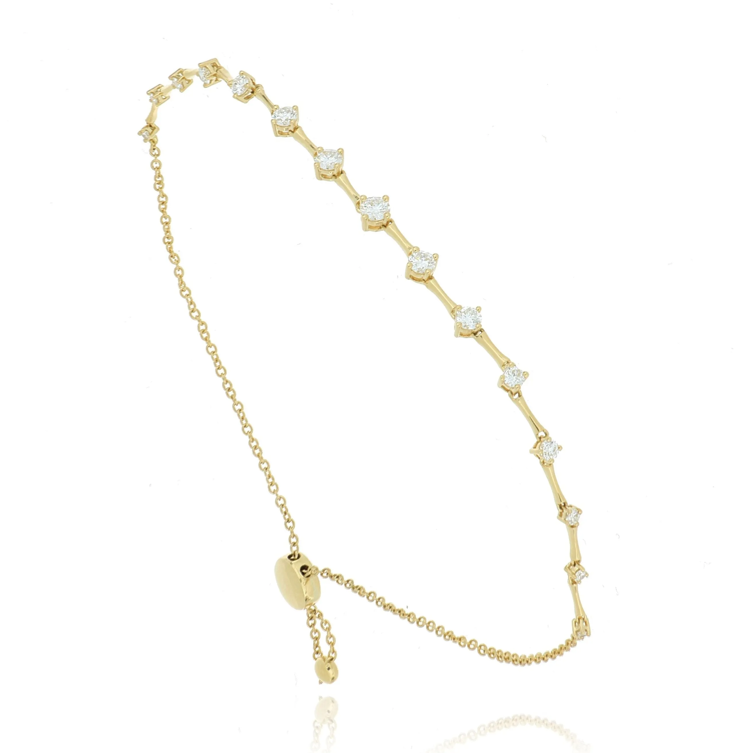 18k Yellow Gold Diamond Bolo Bracelet