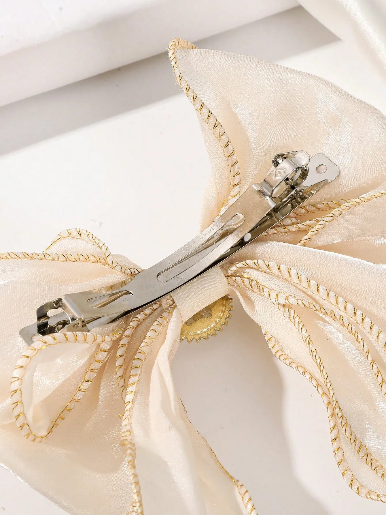 1pc Pearl & Bow Decor Large French Clip for Women Barrette Styling Hair