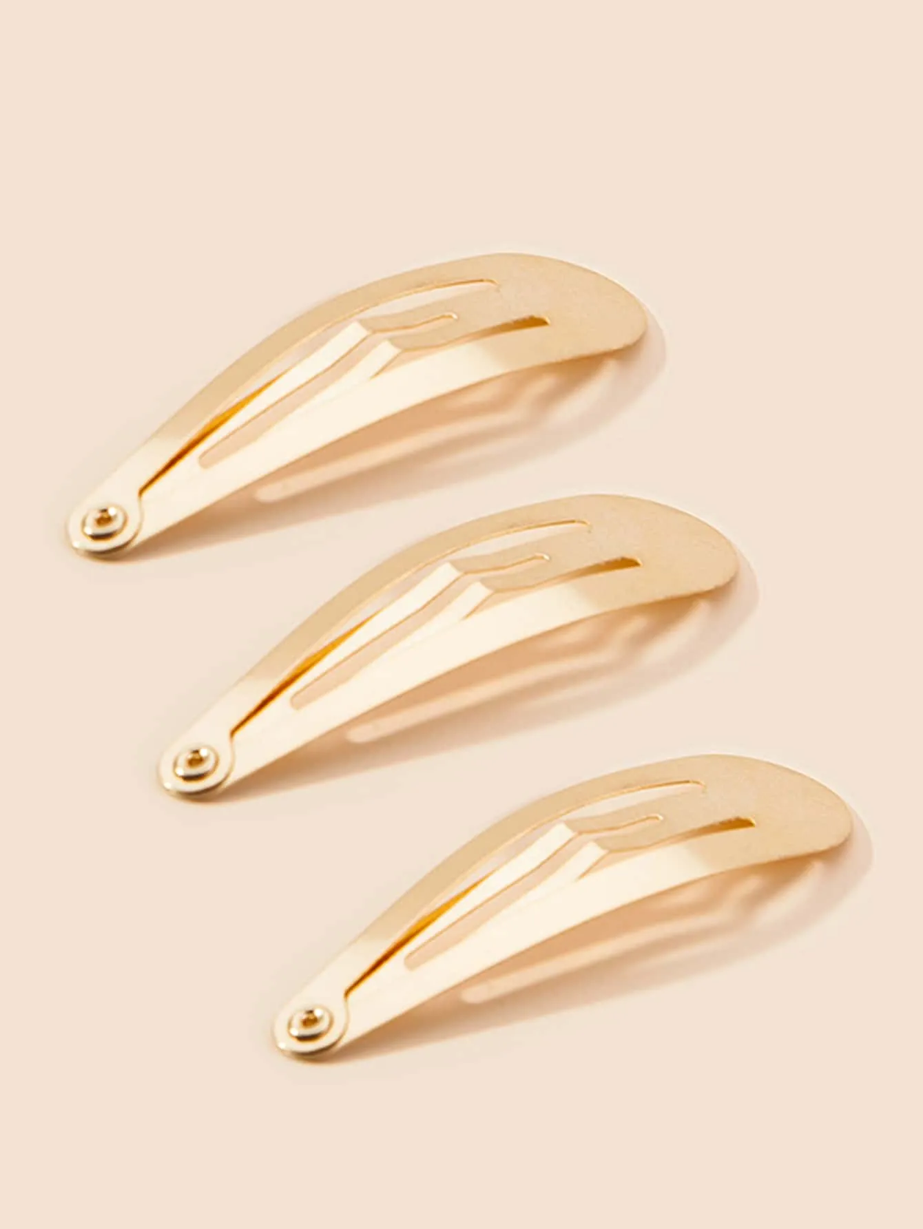20pcs Water-Drop Shaped Gold-tone Snap Clip for Women Barrette Styling Hair