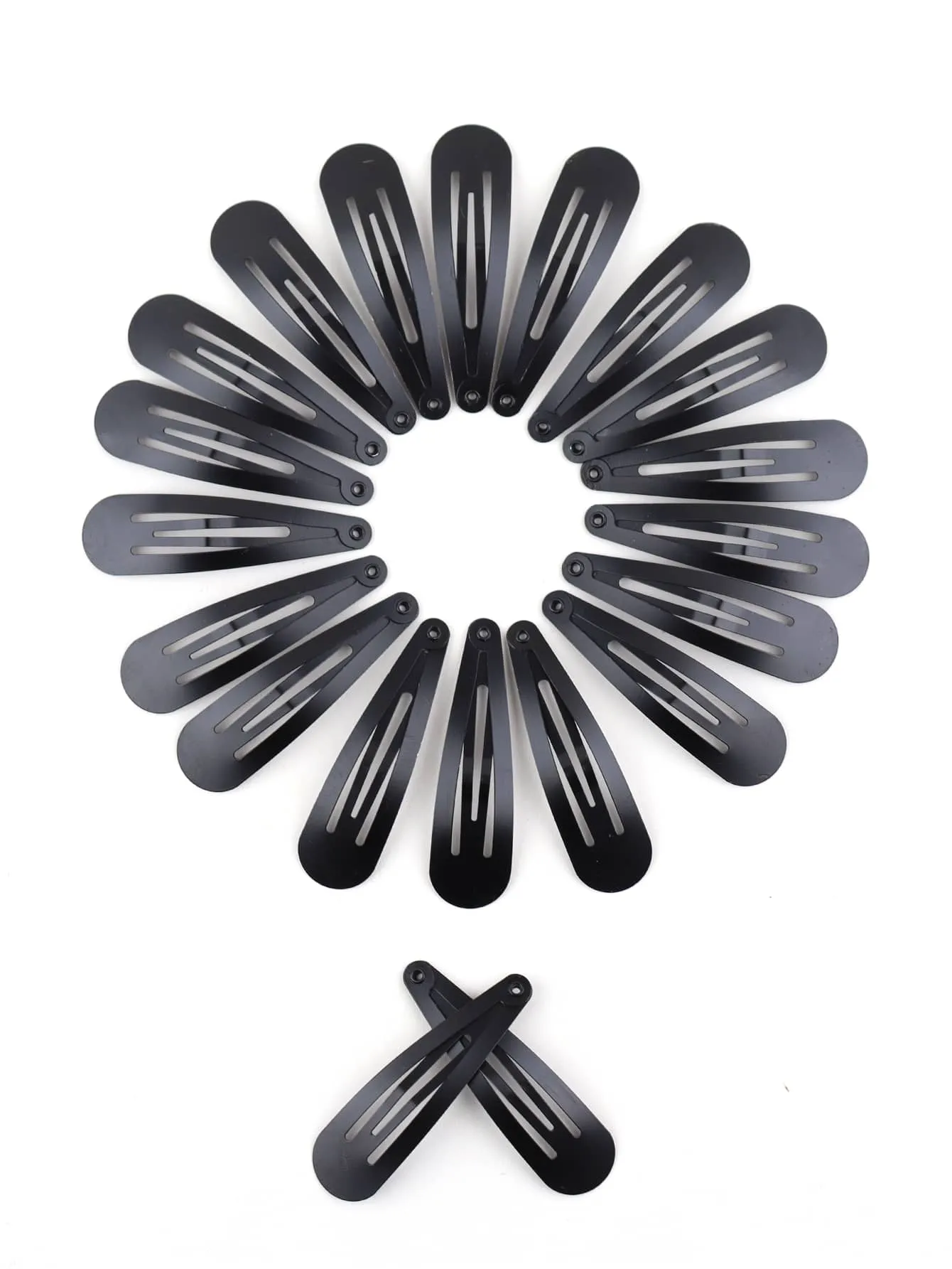 20pcs Water-Drop Shaped Gold-tone Snap Clip for Women Barrette Styling Hair