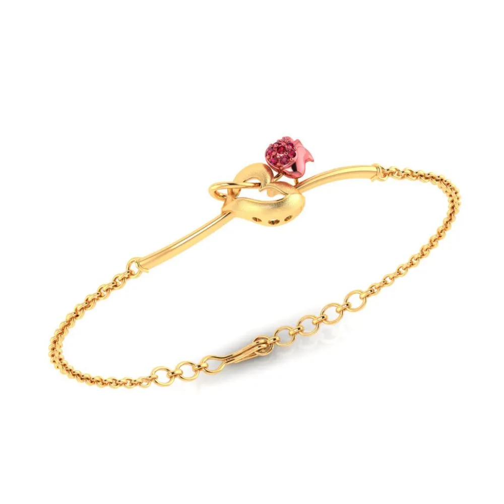 22k Gold Bracelet With A Tulip Flower Design