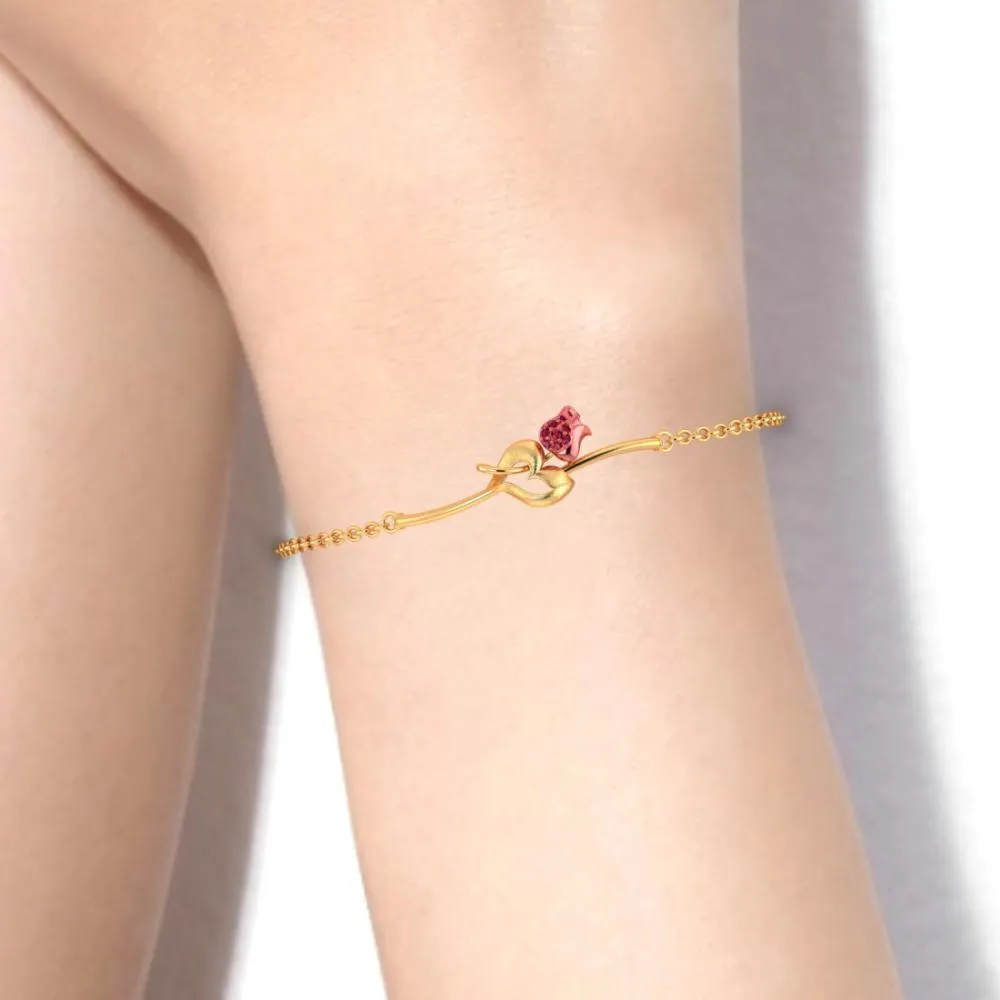 22k Gold Bracelet With A Tulip Flower Design