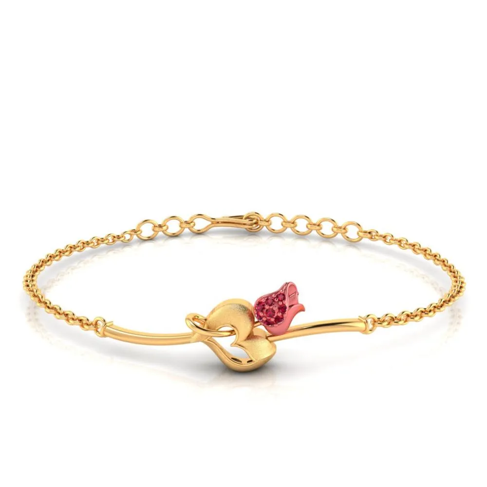 22k Gold Bracelet With A Tulip Flower Design