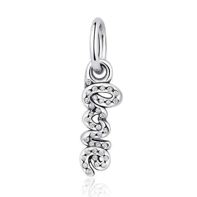 24 Styles,  925 Sterling Silver Simple Signs, Charms - Fit Charm Bracelet