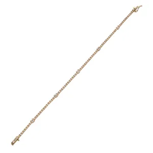 2ctw Diamond Station 14K Yellow Gold Tennis Bracelet