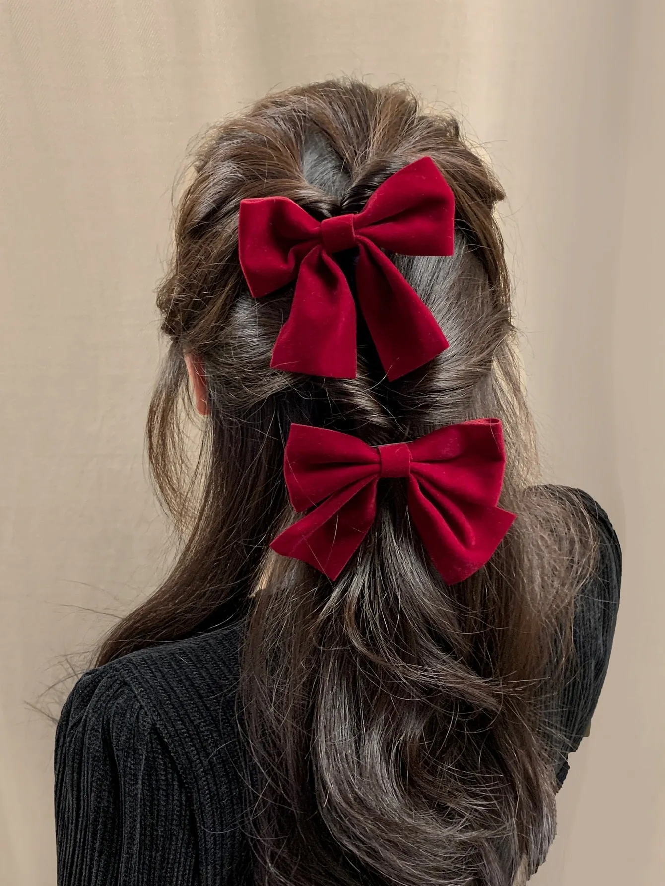 2pcs Cute Bow Decor Clip for Women Barrette Styling Hair Accessories