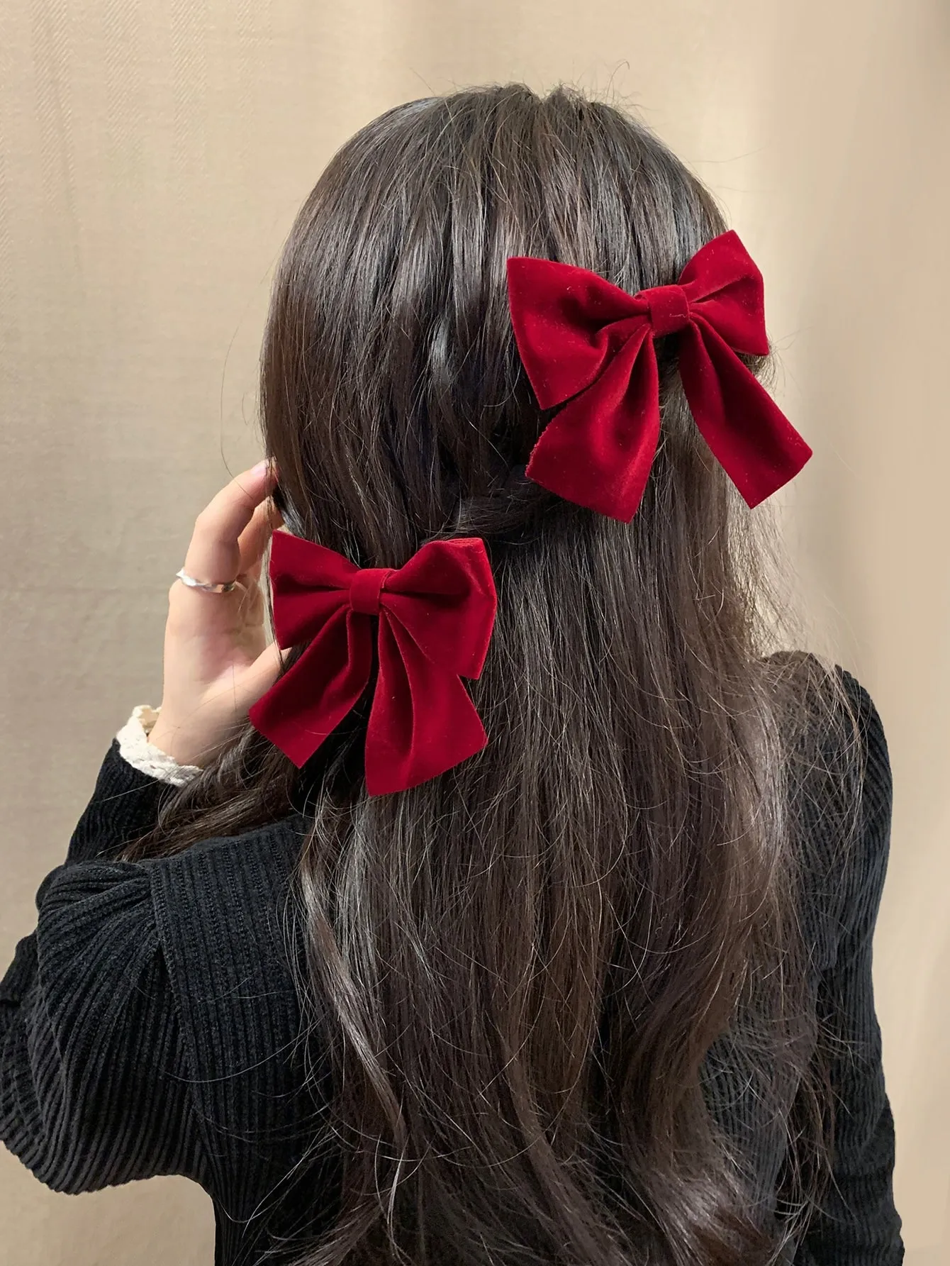 2pcs Cute Bow Decor Clip for Women Barrette Styling Hair Accessories