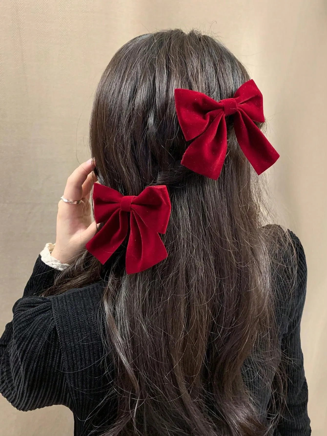 2pcs Cute Bow Decor Clip for Women Barrette Styling Hair Accessories