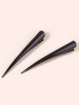 2pcs Minimalist Alligator Hair Clip Plain Black Hair Clip for Women Barrette
