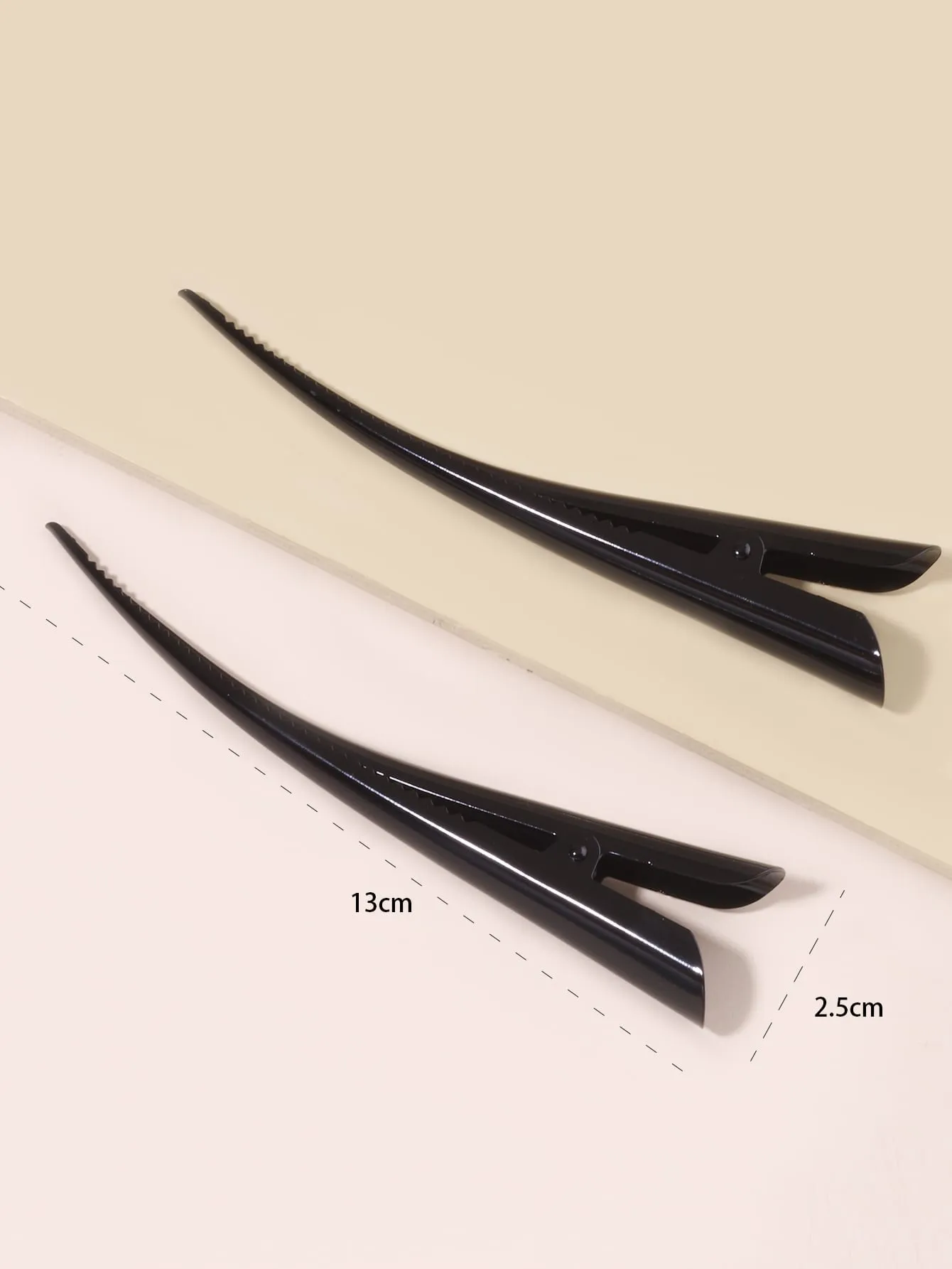 2pcs Minimalist Alligator Hair Clip Plain Black Hair Clip for Women Barrette