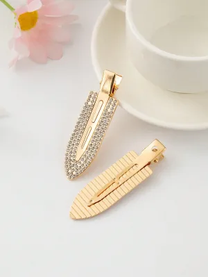 2pcs Rhinestone Non-Slip Hair Clips for Women Barrette Styling Hair Accessories