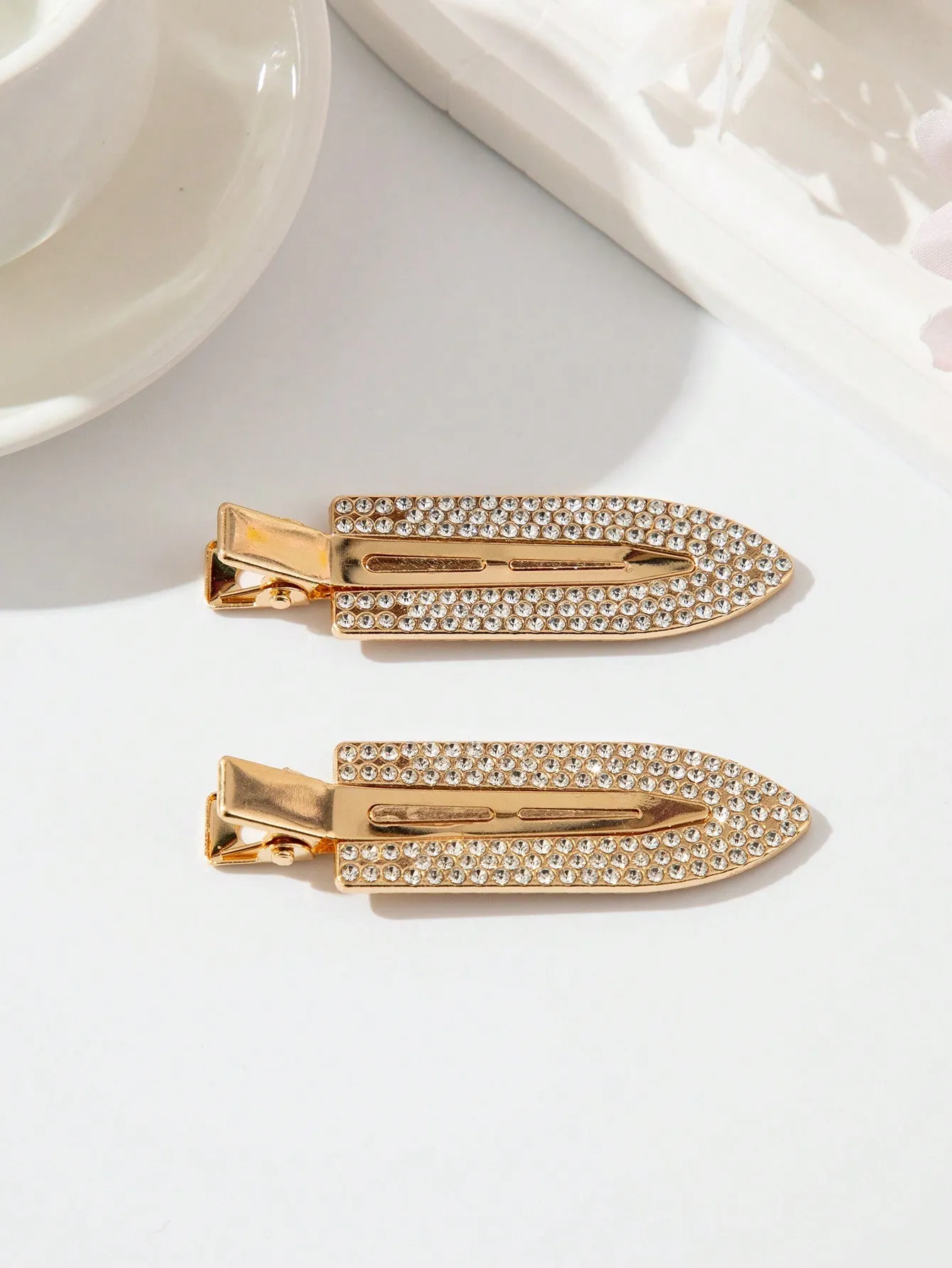 2pcs Rhinestone Non-Slip Hair Clips for Women Barrette Styling Hair Accessories