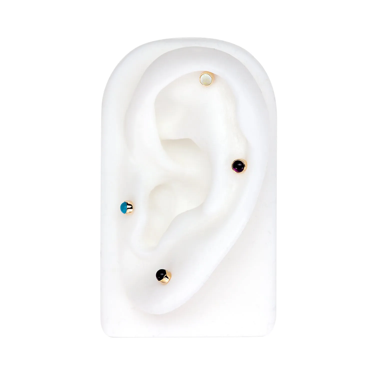 3mm Opal Cabochon Flat Back Stud