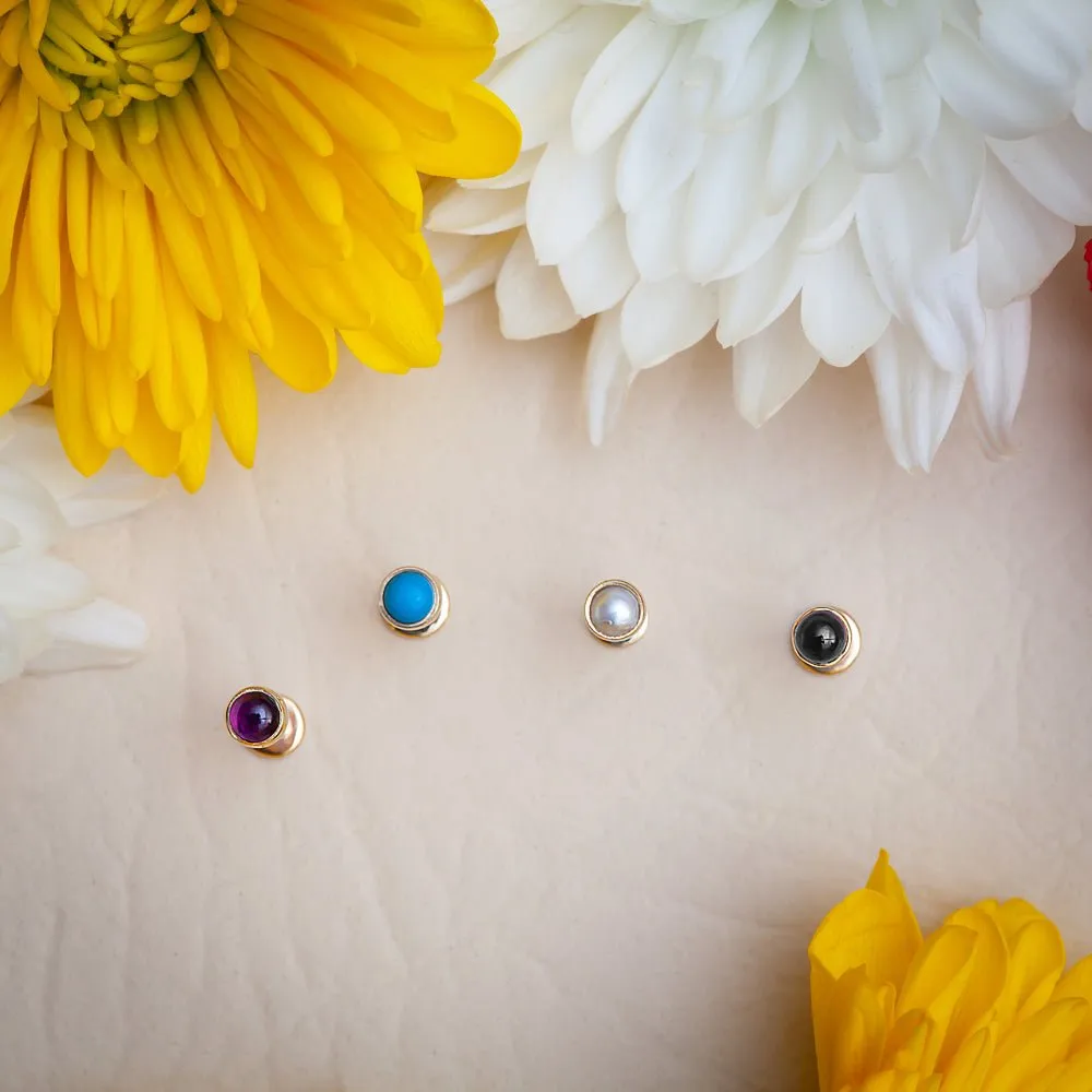 3mm Opal Cabochon Flat Back Stud