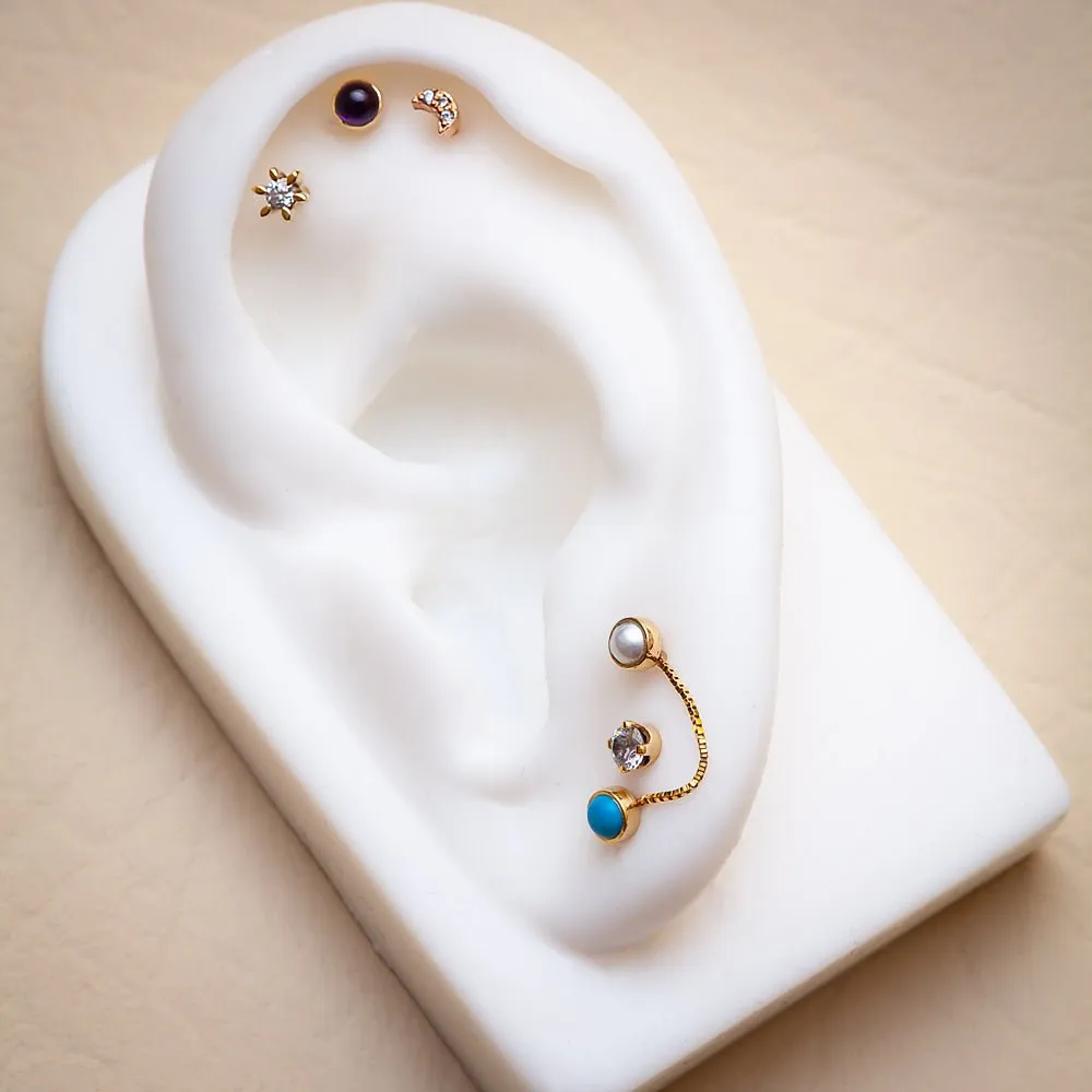 3mm Opal Cabochon Flat Back Stud