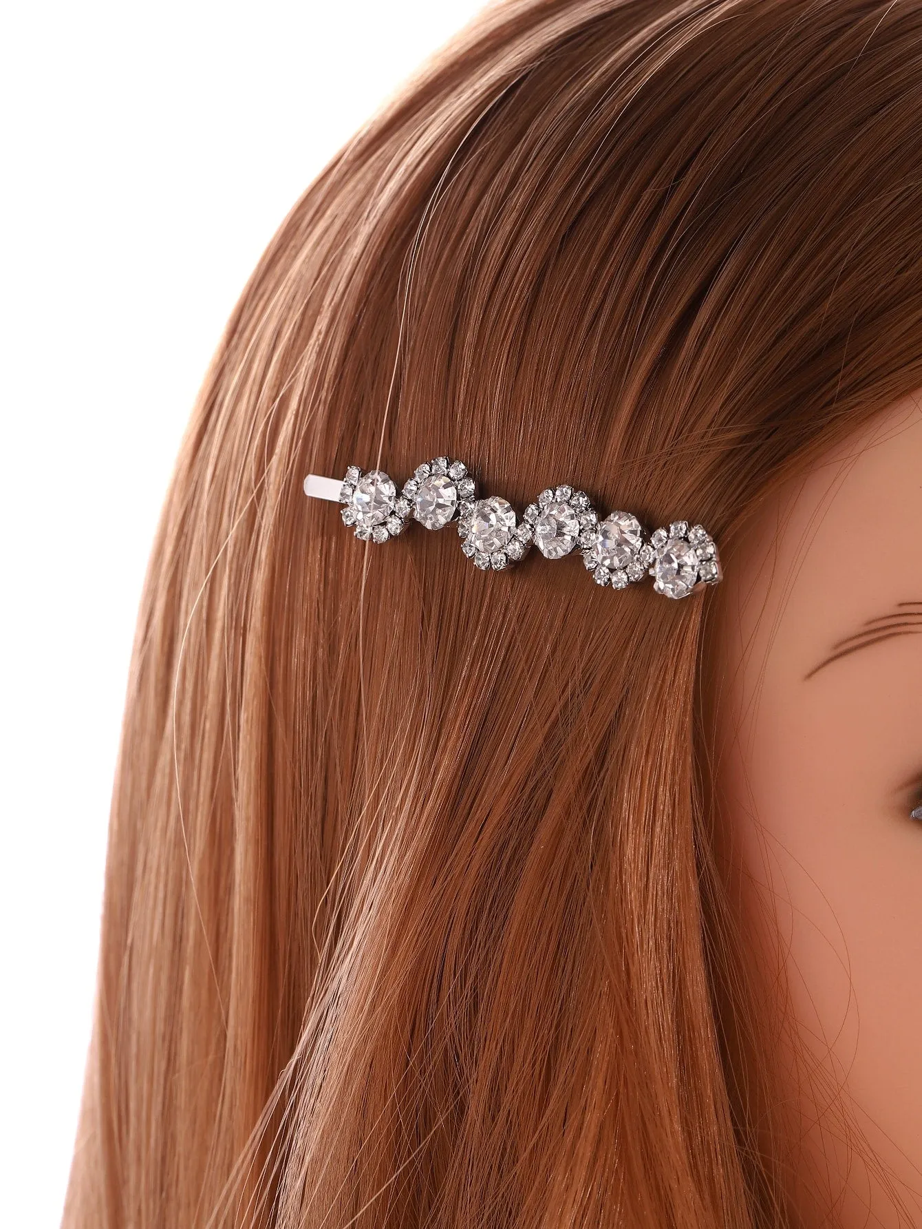 3pcs Shiny Rhinestone Decor Bobby Pin for Women Barrette Styling Hair