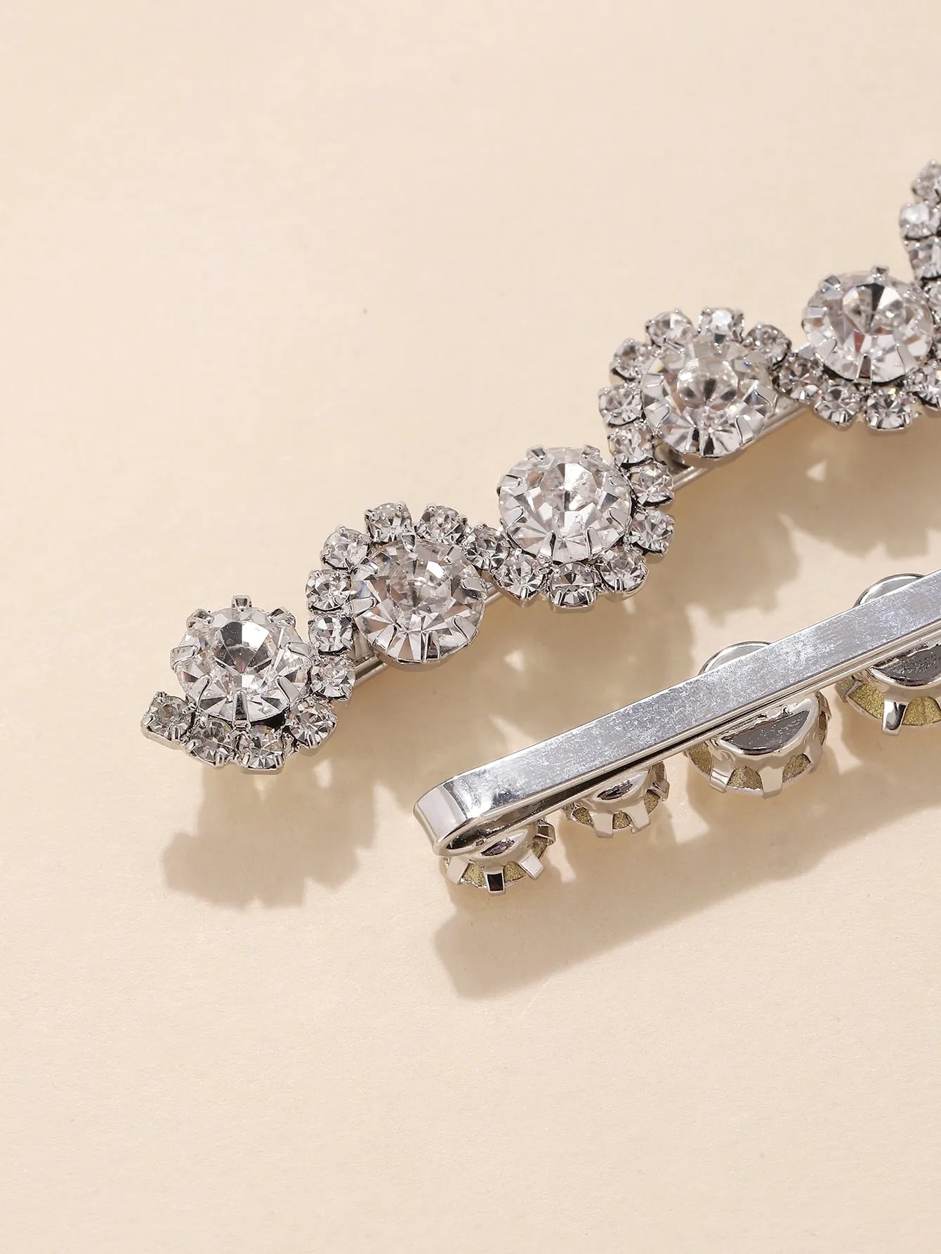 3pcs Shiny Rhinestone Decor Bobby Pin for Women Barrette Styling Hair